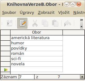 Vazby mezi tabulkami databáze Knihovna verze „A“