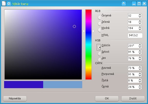 Namíchejte požadovanou barvu a hodnoty RGB si zaznamenejte